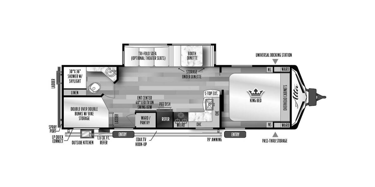 2022 East to West Alta 2800KBH Travel Trailer at Kellys RV, Inc. STOCK# 4386B Floor plan Layout Photo