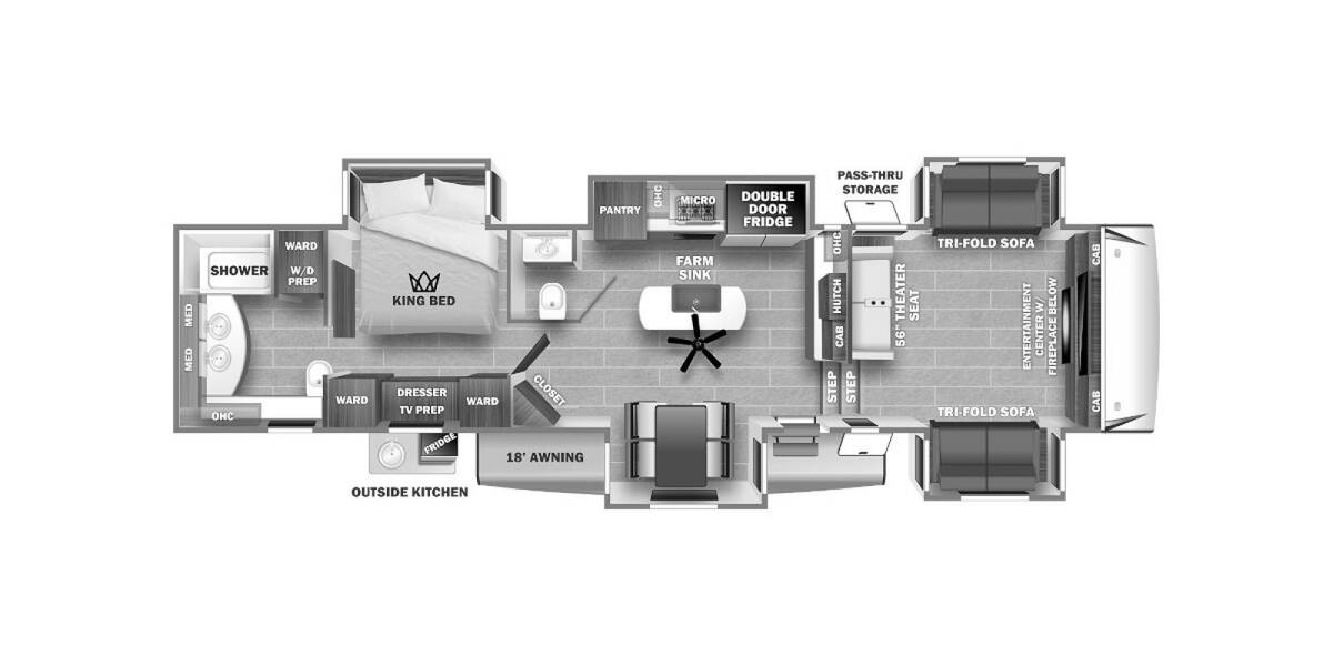2022 Sabre 37FLH Fifth Wheel at Kellys RV, Inc. STOCK# CONSIGN51 Floor plan Layout Photo