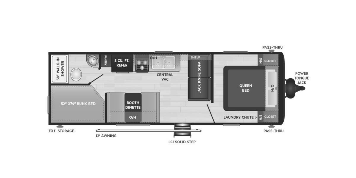 2021 Keystone Hideout LHS 262BH Travel Trailer at Kellys RV, Inc. STOCK# 4094B Floor plan Layout Photo