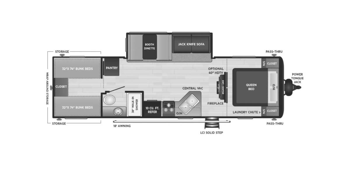 2021 Keystone Hideout LHS 290QB Travel Trailer at Kellys RV, Inc. STOCK# abcd Floor plan Layout Photo
