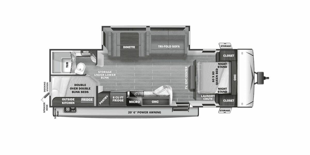 2021 Starcraft Super Lite 261BH Travel Trailer at Kellys RV, Inc. STOCK# trhfh Floor plan Layout Photo
