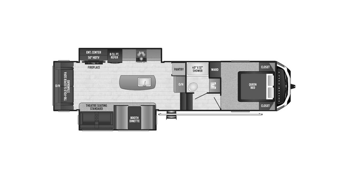 2021 Keystone Hideout 300RLDS Fifth Wheel at Kellys RV, Inc. STOCK# 4024B Floor plan Layout Photo