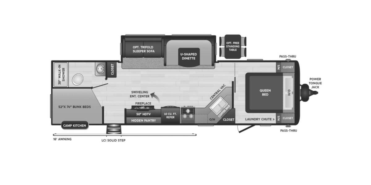 2021 Keystone Hideout 29DFS Travel Trailer at Kellys RV, Inc. STOCK# 4176B Floor plan Layout Photo