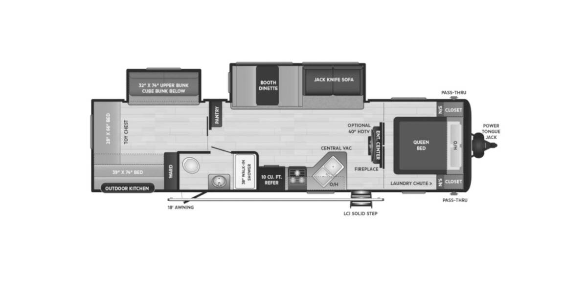 2021 Keystone Hideout LHS 318BR Travel Trailer at Kellys RV, Inc. STOCK# 4204B Floor plan Layout Photo