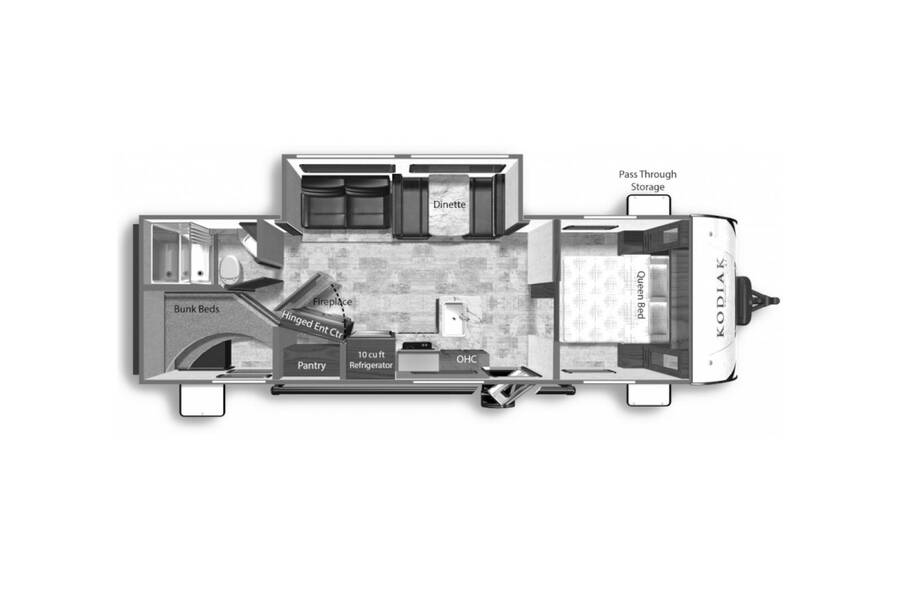 2022 Dutchmen Kodiak SE 27SBH Travel Trailer at Kellys RV, Inc. STOCK# 4214B Floor plan Layout Photo
