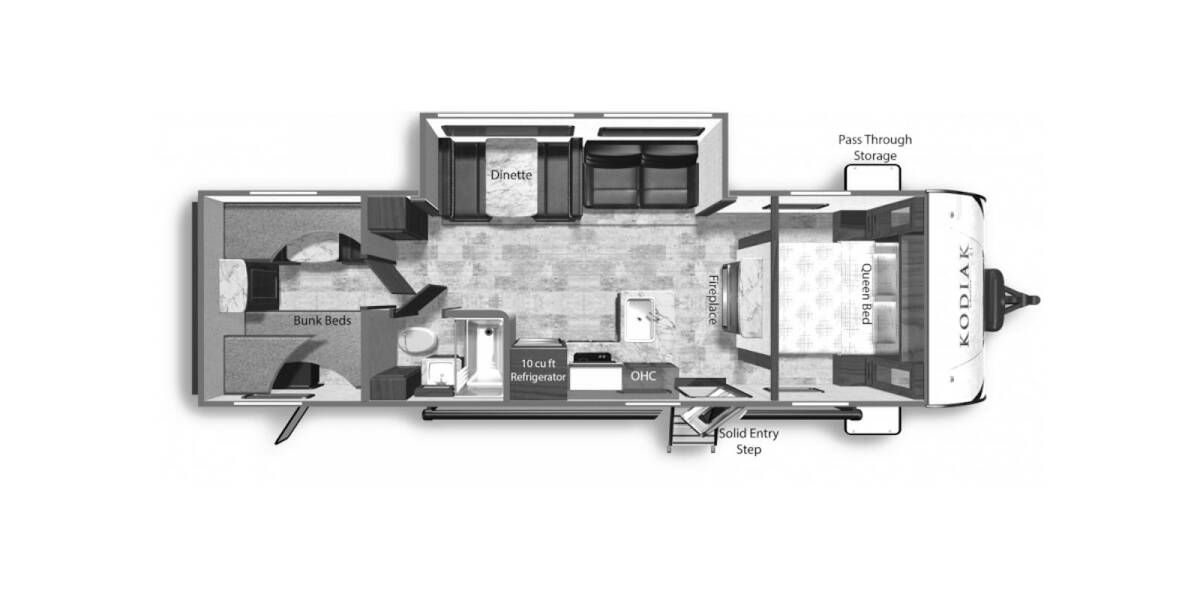 2022 Dutchmen Kodiak SE 28SBH Travel Trailer at Kellys RV, Inc. STOCK# 4221B Floor plan Layout Photo