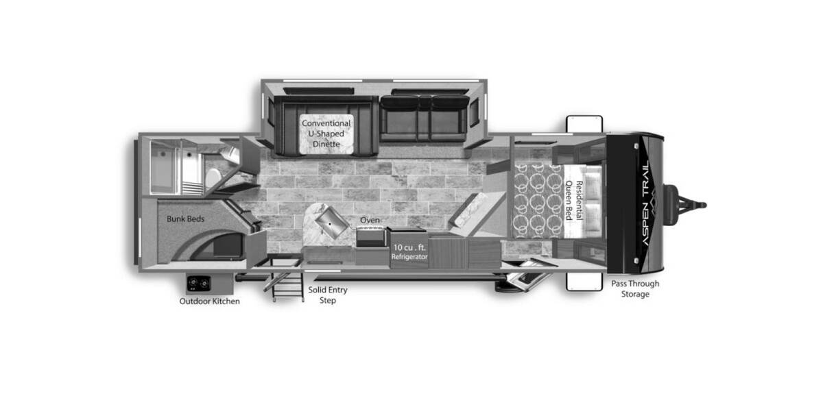 2022 Dutchmen Aspen Trail 2850BHS Travel Trailer at Kellys RV, Inc. STOCK# 4226B Floor plan Layout Photo