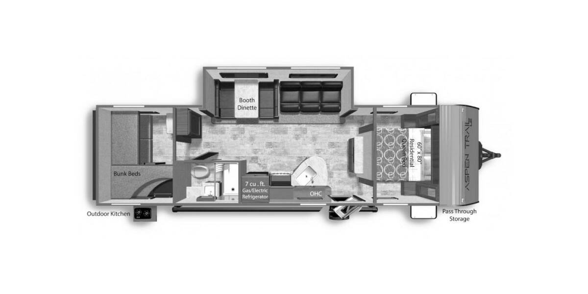 2022 Dutchmen Aspen Trail LE 29BH Travel Trailer at Kellys RV, Inc. STOCK# 4233B Floor plan Layout Photo