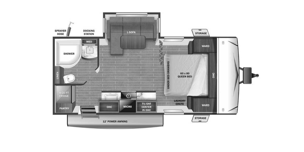 2022 Starcraft Super Lite 212FB Travel Trailer at Kellys RV, Inc. STOCK# 4252B Floor plan Layout Photo