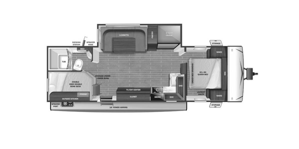 2022 Starcraft Super Lite 241BH Travel Trailer at Kellys RV, Inc. STOCK# 4261B Floor plan Layout Photo
