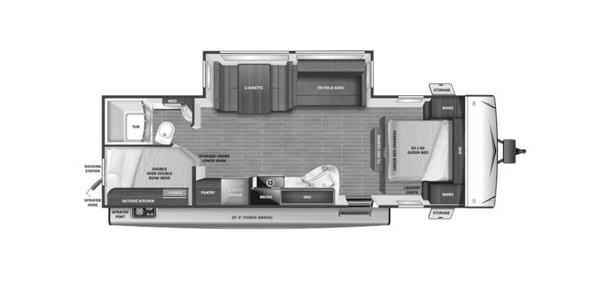 2022 Starcraft Super Lite 261BH Travel Trailer at Kellys RV, Inc. STOCK# 4303B Floor plan Layout Photo
