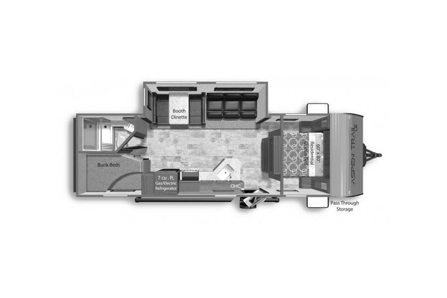 2022 Dutchmen Aspen Trail LE 26BH Travel Trailer at Kellys RV, Inc. STOCK# 4310B Floor plan Layout Photo