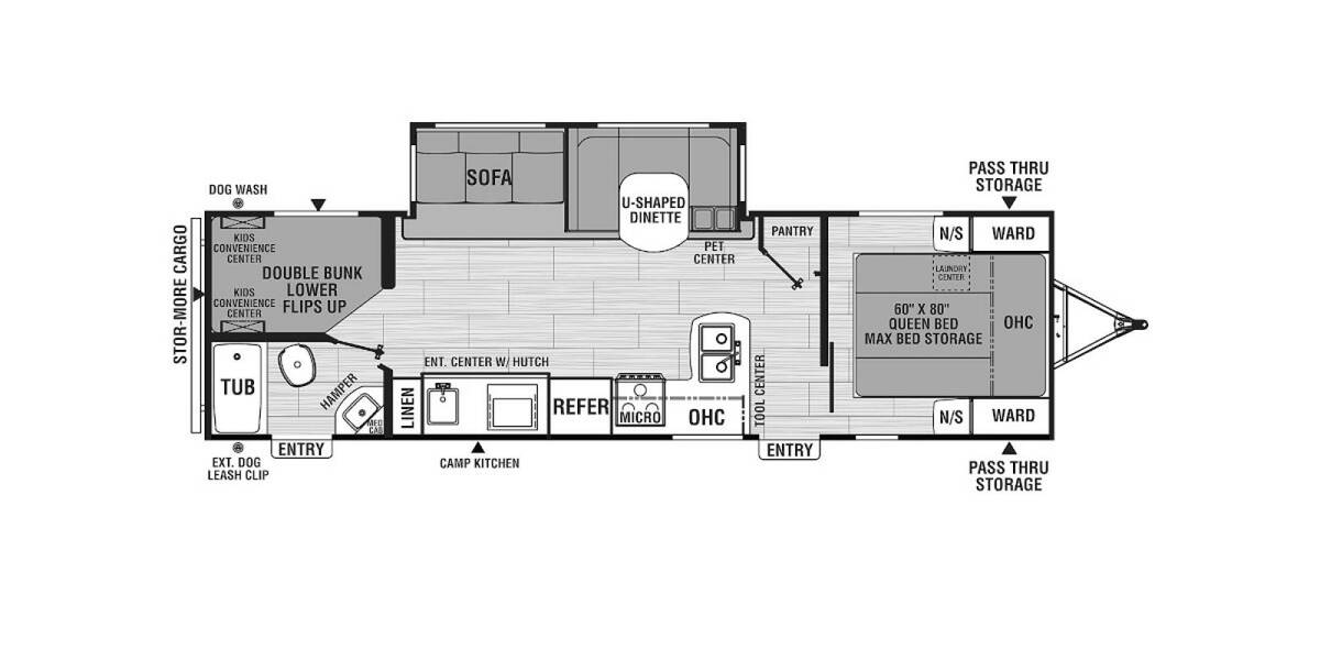 2022 Coachmen Northern Spirit 2963BH Travel Trailer at Kellys RV, Inc. STOCK# 4337B Floor plan Layout Photo