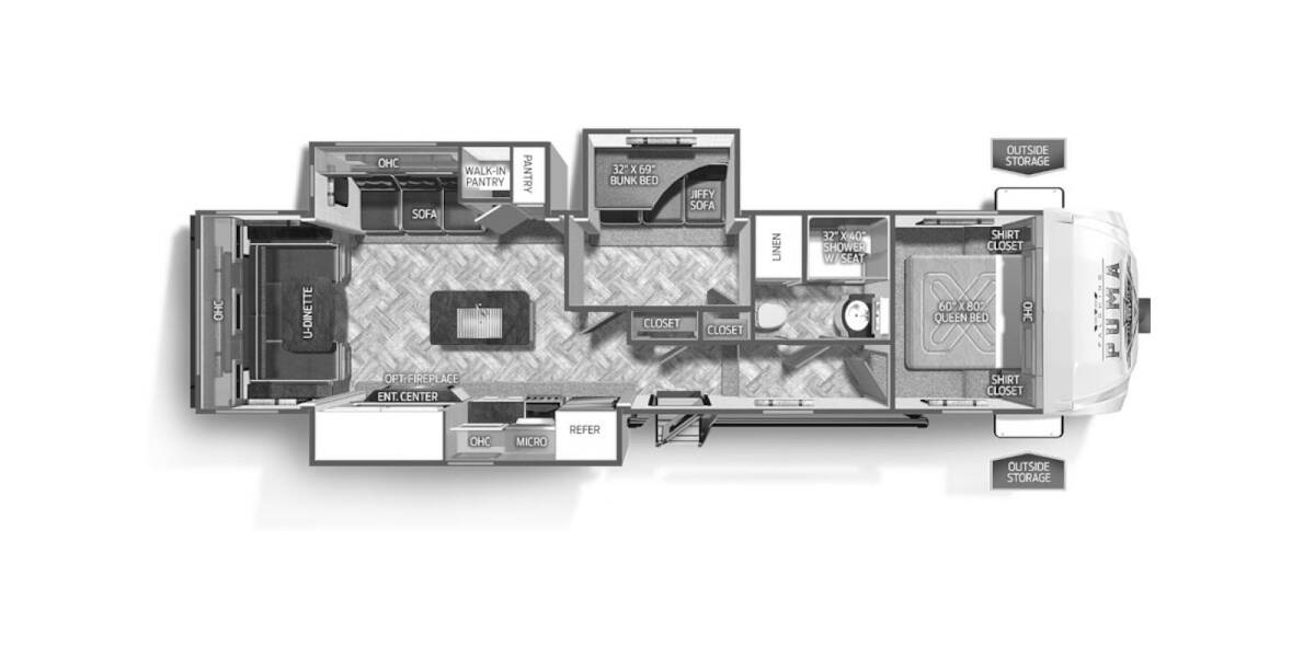 2022 Palomino Puma 315BHTS Fifth Wheel at Kellys RV, Inc. STOCK# 4379B Floor plan Layout Photo