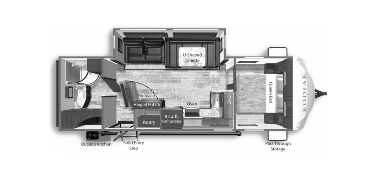 2022 Dutchmen Kodiak Ultra-Lite 261RBSL Travel Trailer at Kellys RV, Inc. STOCK# 4394B Floor plan Layout Photo
