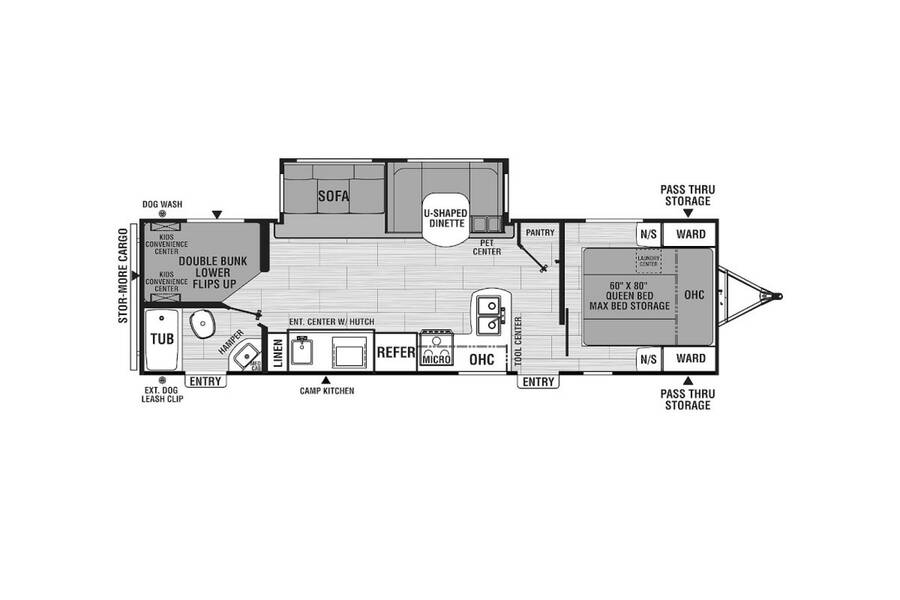2022 Coachmen Spirit 2963BH Travel Trailer at Kellys RV, Inc. STOCK# 4395B Floor plan Layout Photo