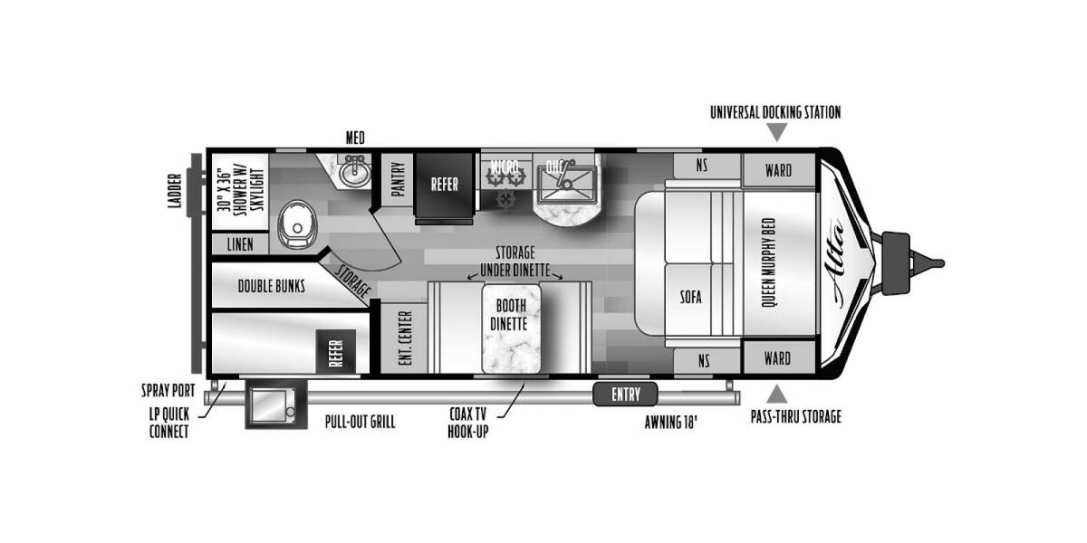 2022 East to West Alta 2100MBH Travel Trailer at Kellys RV, Inc. STOCK# 4418B Floor plan Layout Photo