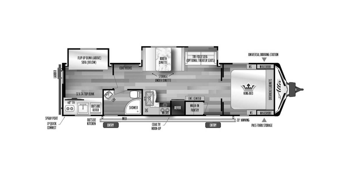 2022 East to West Alta 3150KBH Travel Trailer at Kellys RV, Inc. STOCK# 4432B Floor plan Layout Photo