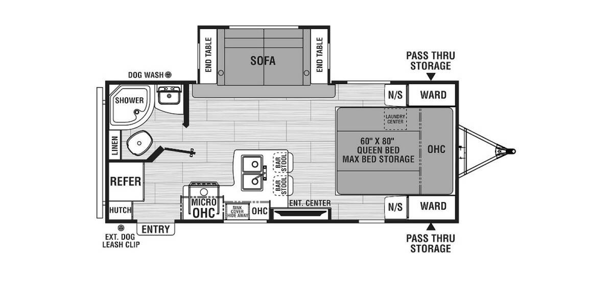 2023 Coachmen Northern Spirit 1943RB Travel Trailer at Kellys RV, Inc. STOCK# 4439B Floor plan Layout Photo