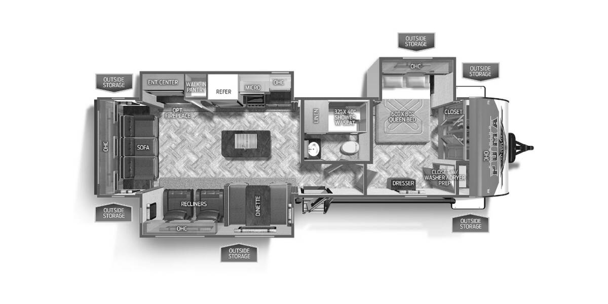 2023 Palomino Puma 31RLQS Travel Trailer at Kellys RV, Inc. STOCK# 4441B Floor plan Layout Photo