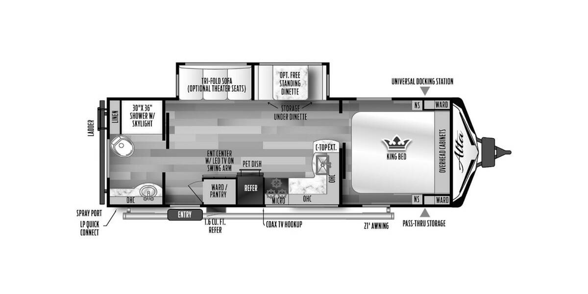 2022 East to West Alta 2600KRB Travel Trailer at Kellys RV, Inc. STOCK# 4448B Floor plan Layout Photo