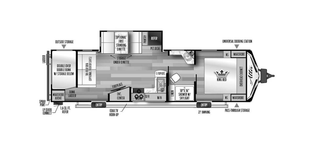 2023 East to West Alta 2900KBH Travel Trailer at Kellys RV, Inc. STOCK# 4462B Floor plan Layout Photo