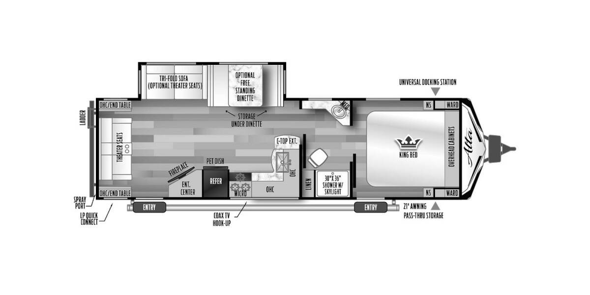2023 East to West Alta 2850KRL Travel Trailer at Kellys RV, Inc. STOCK# 4464B Floor plan Layout Photo
