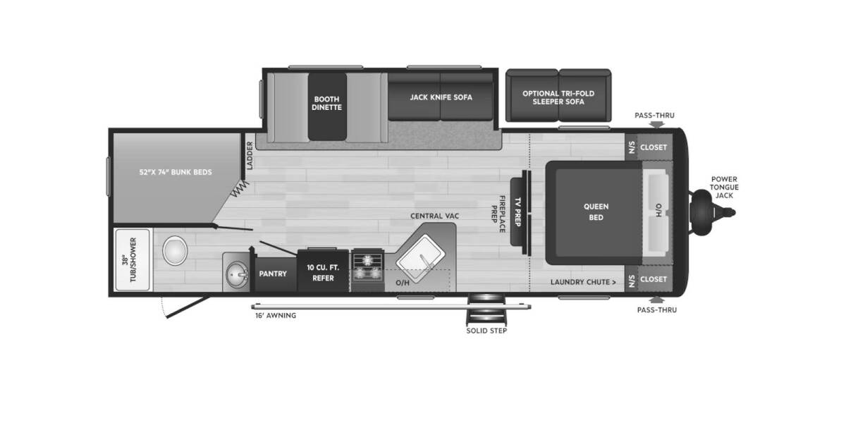 2023 Keystone Hideout 26BHS Travel Trailer at Kellys RV, Inc. STOCK# 4475B Floor plan Layout Photo