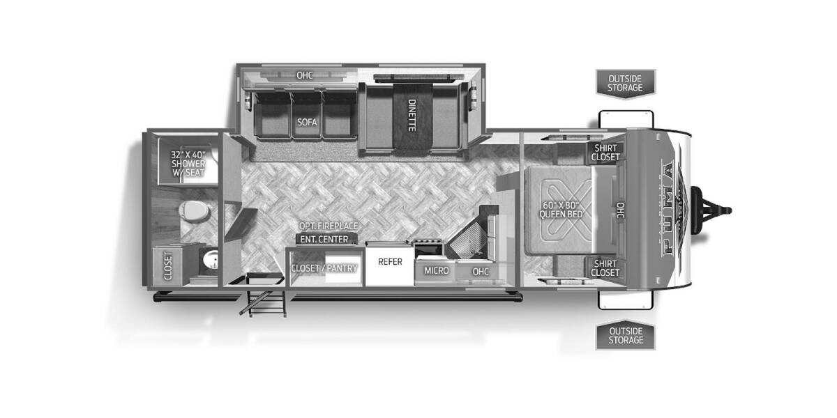 2023 Palomino Puma 26RBSS Travel Trailer at Kellys RV, Inc. STOCK# 4484B Floor plan Layout Photo
