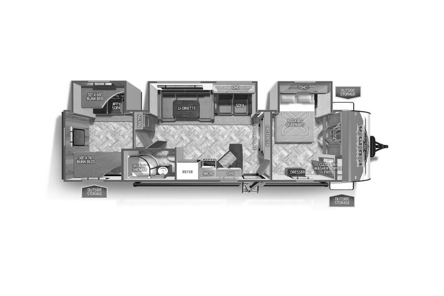 2023 Palomino Puma 32RBFQ Travel Trailer at Kellys RV, Inc. STOCK# 4485B Floor plan Layout Photo