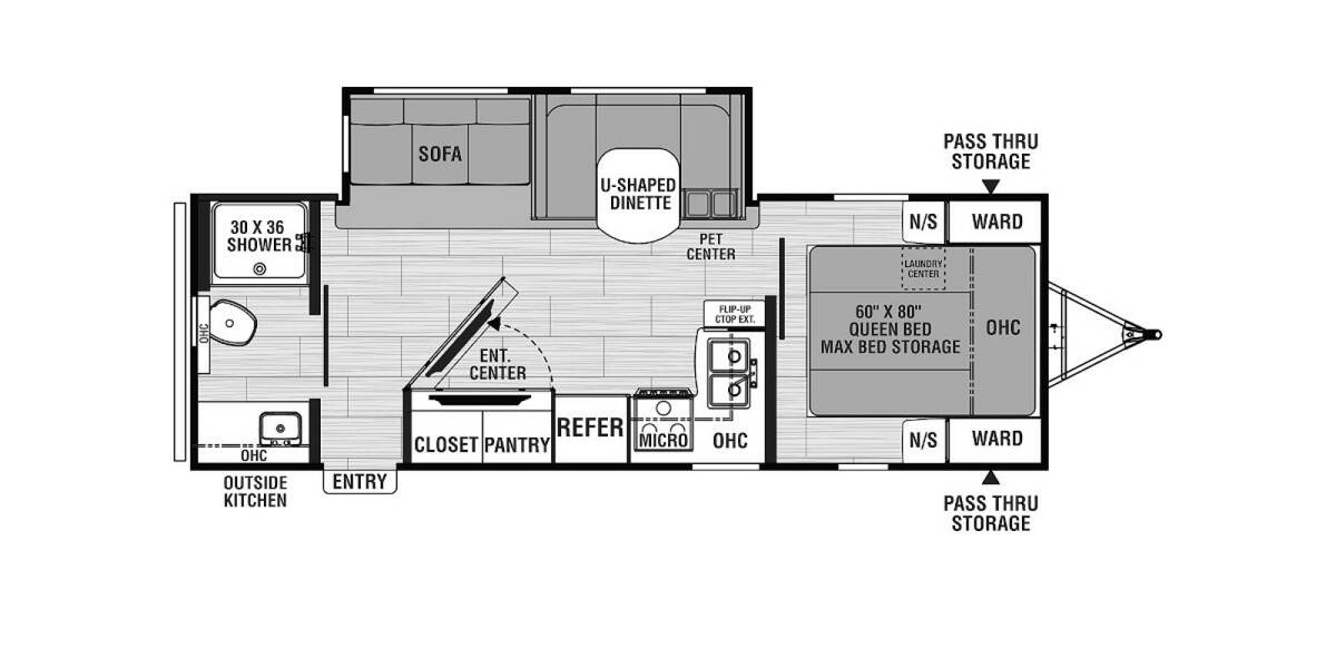 2023 Coachmen Northern Spirit 2557RB Travel Trailer at Kellys RV, Inc. STOCK# 4489B Floor plan Layout Photo