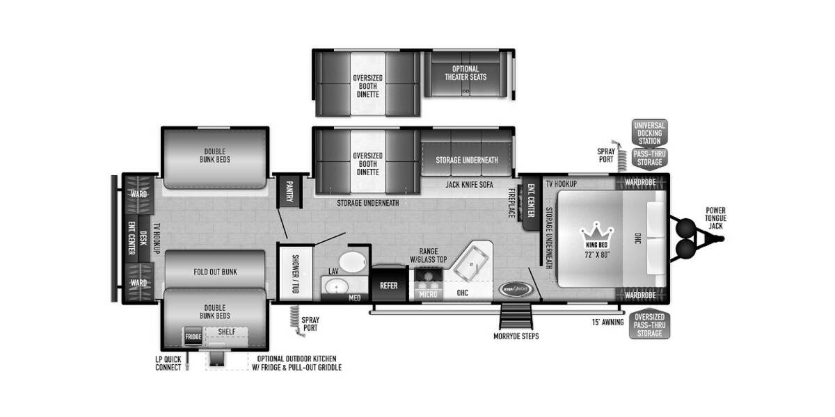 2023 East to West Della Terra 323QB Travel Trailer at Kellys RV, Inc. STOCK# 4490B Floor plan Layout Photo