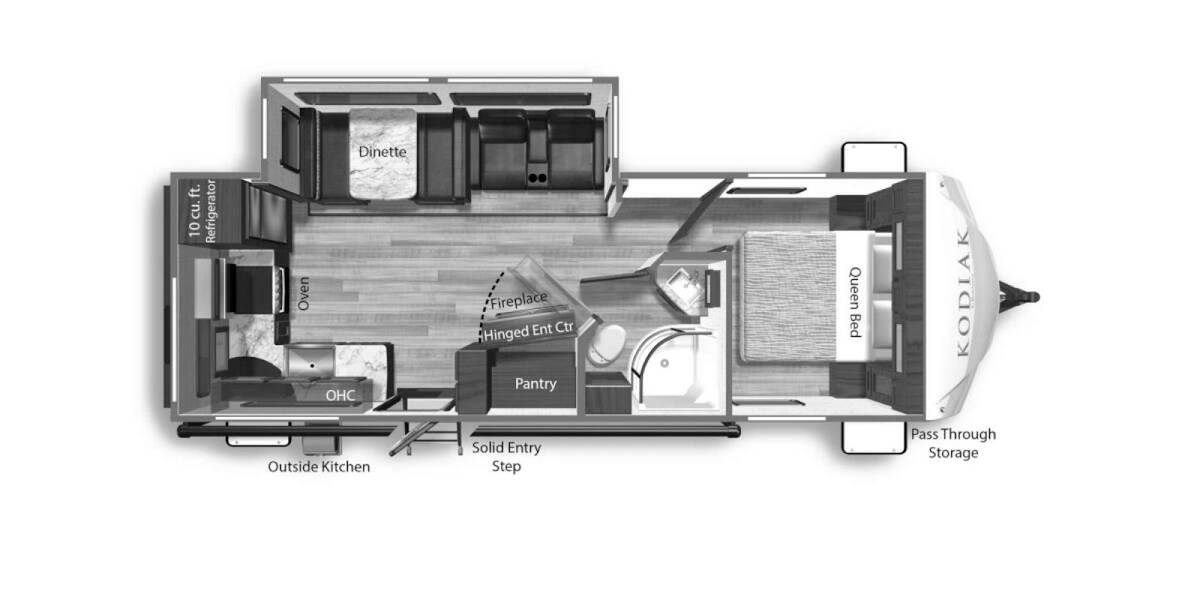2023 Dutchmen Kodiak Ultra-Lite 257RKSL Travel Trailer at Kellys RV, Inc. STOCK# 4494B Floor plan Layout Photo