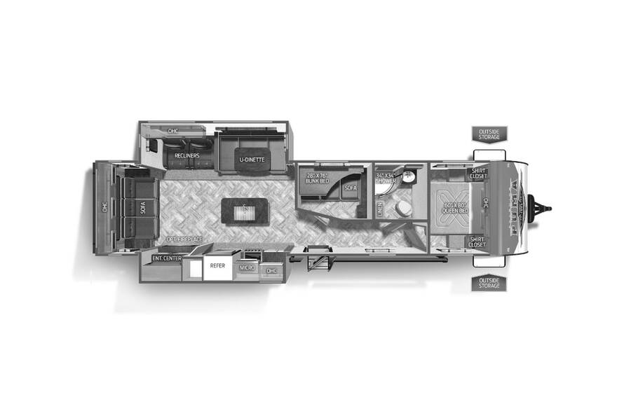 2023 Palomino Puma 32MBDS Travel Trailer at Kellys RV, Inc. STOCK# 4498B Floor plan Layout Photo