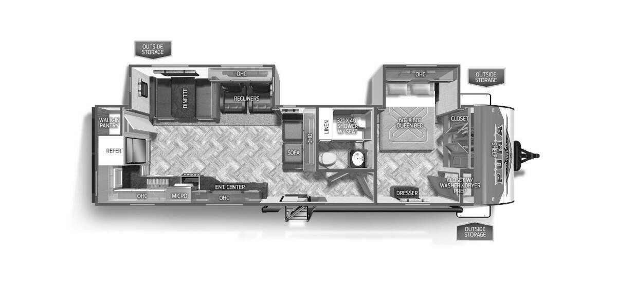 2023 Palomino Puma 30RKQS Travel Trailer at Kellys RV, Inc. STOCK# 4516B Floor plan Layout Photo