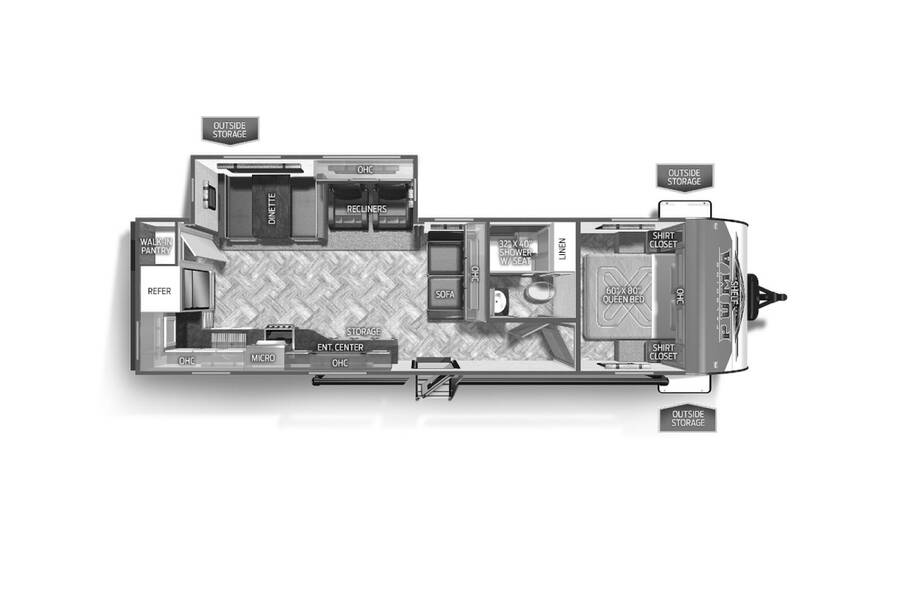 2023 Palomino Puma 28RKQS Travel Trailer at Kellys RV, Inc. STOCK# 4520B Floor plan Layout Photo