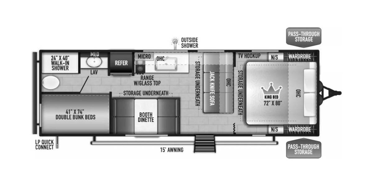 2023 East to West Della Terra LE 260BHLE Travel Trailer at Kellys RV, Inc. STOCK# 4536B Floor plan Layout Photo