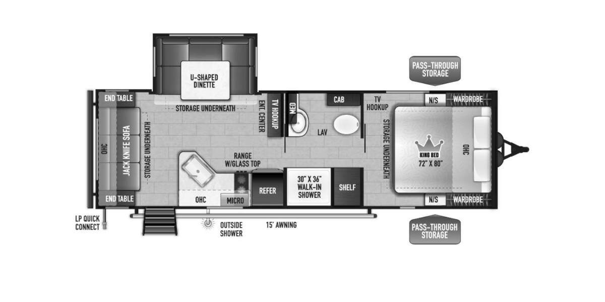 2023 East to West Della Terra LE 240RLLE Travel Trailer at Kellys RV, Inc. STOCK# 4541B Floor plan Layout Photo