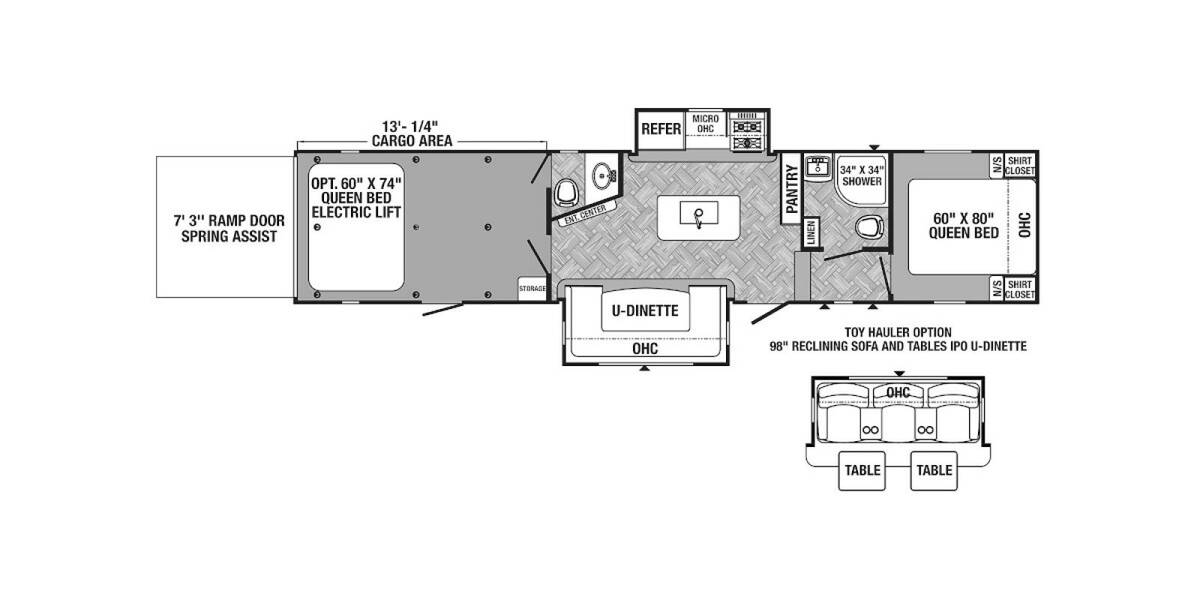 2022 Palomino Puma Unleashed Toy Hauler 383DSS Fifth Wheel at Kellys RV, Inc. STOCK# CONSIGN42 Floor plan Layout Photo