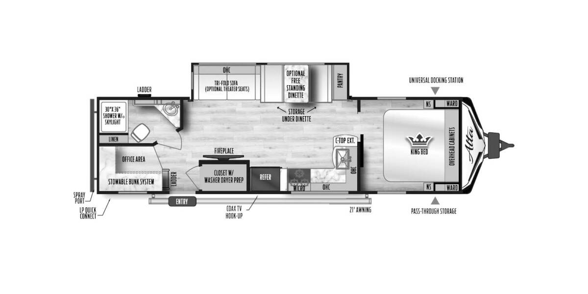 2024 East to West Alta 3100KXT Travel Trailer at Kellys RV, Inc. STOCK# 4621B Floor plan Layout Photo