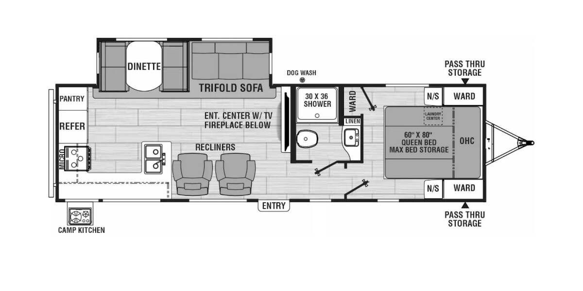 2024 Coachmen Northern Spirit 2965RK Travel Trailer at Kellys RV, Inc. STOCK# 4667B Floor plan Layout Photo
